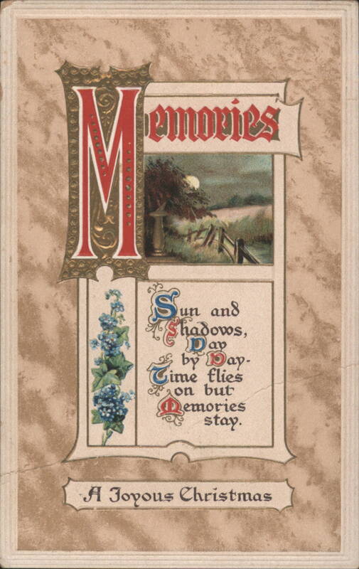 Christmas Memories with Moonlit Landscape and Floral Design