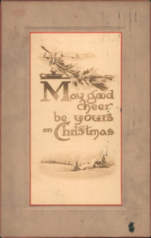May God Cheer Be Yours on Christmas Greeting with Winter Scene
