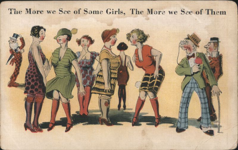 The More We See of Some Girls, The More We See of Them - Comic Risqué Flappers
