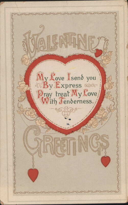 Valentine Greetings with Heart, Roses, and Tender Message
