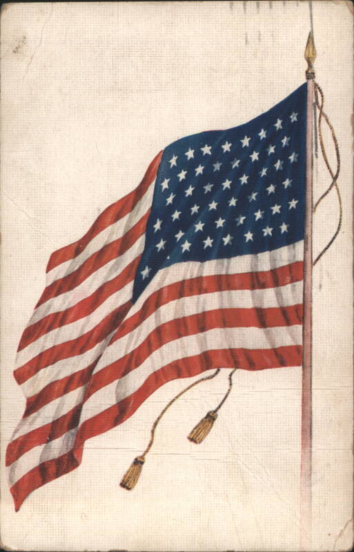 Draped American Flag with 45 Stars and Tassels Flags