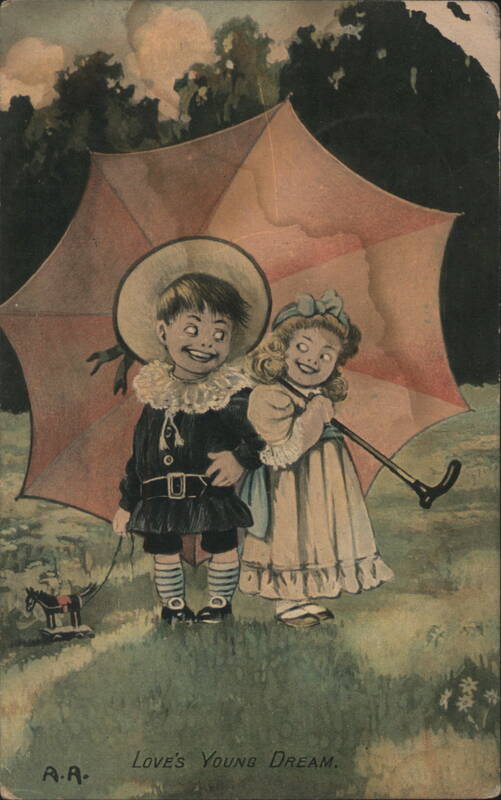 Love's Young Dream with Children and Umbrella A.A.