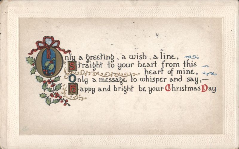 Christmas Greeting with Holly and Ornament Easter