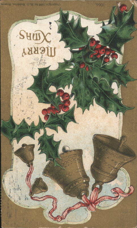 Merry Christmas with Holly and Bells