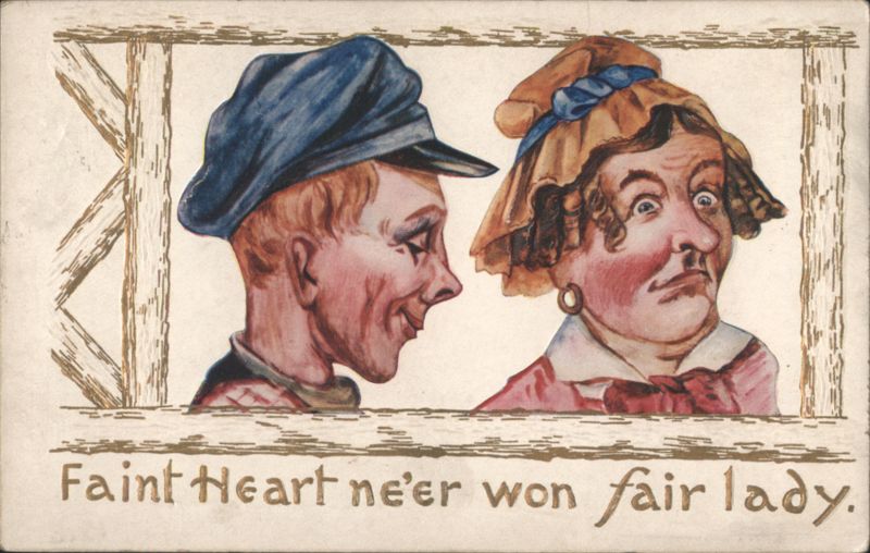 Faint Heart ne'er won fair lady - Comic Caricatures