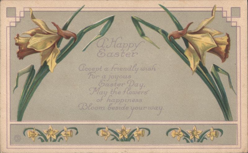 Happy Easter Daffodils Floral Greeting Flowers