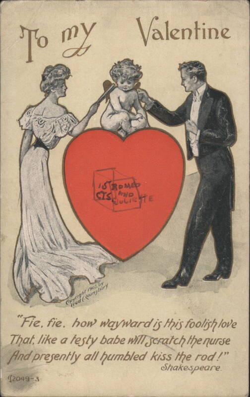 To My Valentine Couple with Cupid, Red Heart, and Shakespeare Quote