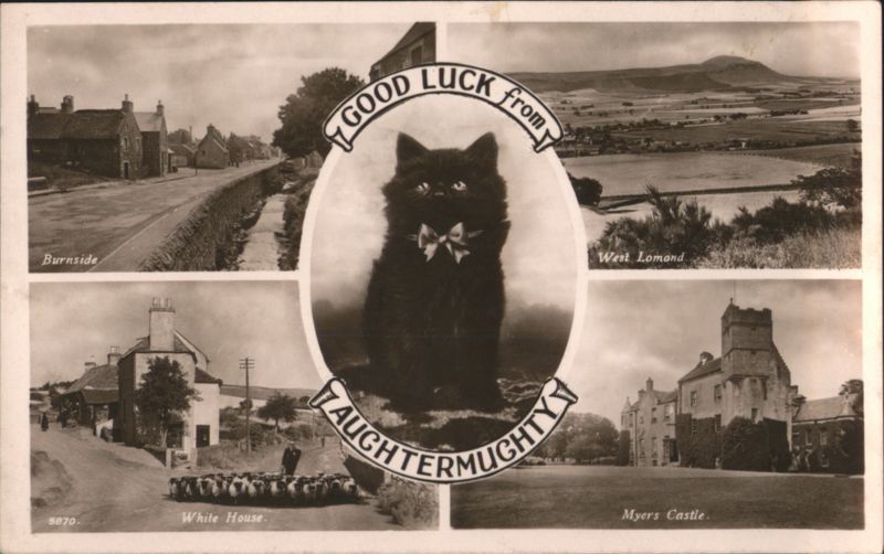 Good Luck from Auchtermuchty Black Cat & Fife Scotland Views