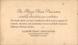 Illinois Heart Association Contribution Acknowledgment, 1936 Postcard