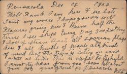 Description of Pensacola Harbor with Ships and Steamboats Postcard