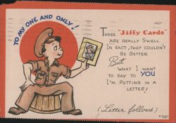 WWII Soldier Sending Love Letter to His One and Only Postcard