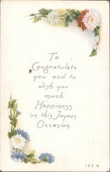 Floral Greeting for Joyous Occasion with Chrysanthemums Postcard