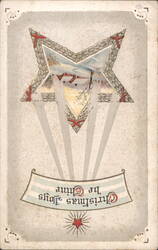 Christmas Star with Winter Scene and 'Christmas Joys be Thine' Greeting Postcard
