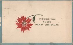 Poinsettia Flower Wishing You a Merry Christmas Postcard
