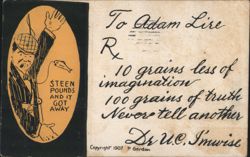 Comic Prescription Adam Lire P Gordon Divided Back Postcard Postcard