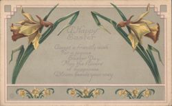 Happy Easter Daffodils Floral Greeting Postcard