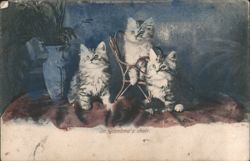 Three Kittens "In Grandma's Chair" Postcard
