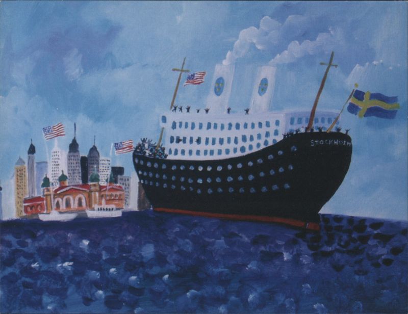 SS Stockholm Ship, Cityscape, 'Once upon a time' Sweden