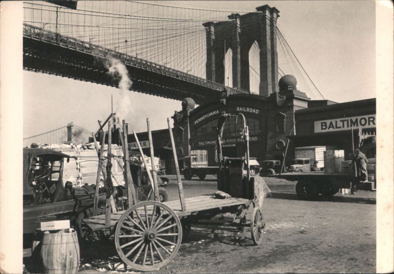 Brooklyn Bridge, Pier 21, Pennsylvania R.R., New York 1937
