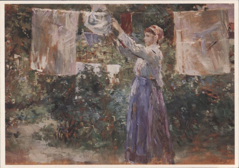 Berthe Morisot, Farm Girl Hanging Laundry to Dry, 1881