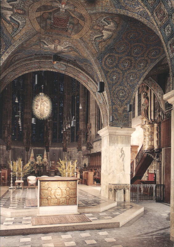 Aachen Cathedral, View from Carolingian Octagon to Gothic Choir Hall Germany