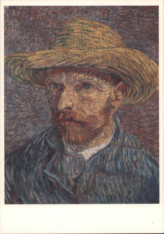 Self-Portrait with a Straw Hat by Vincent van Gogh