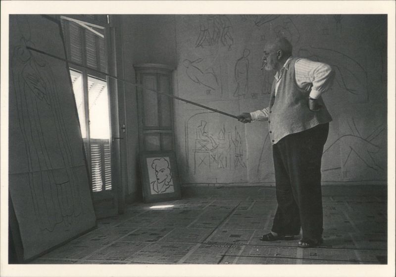 Henri Matisse Drawing with Bamboo Pole, Cimiez 1948