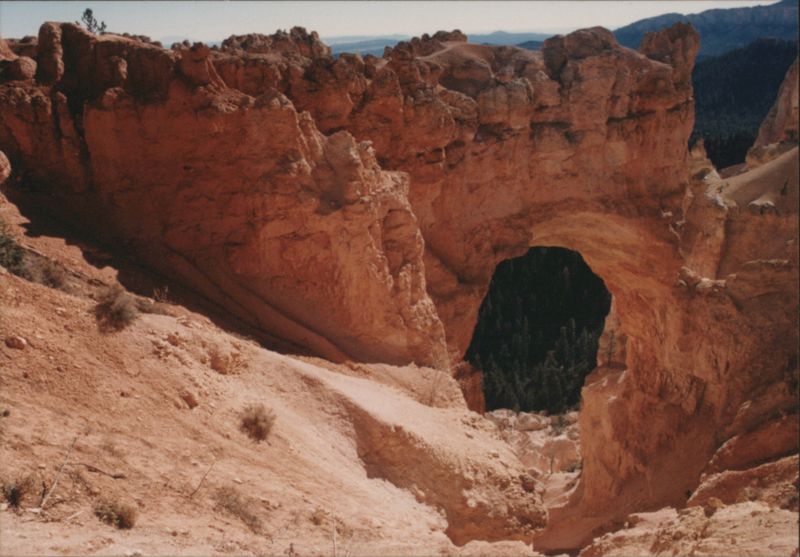 Natural Arch in Red Rock Formations Bryce Canyon National Park