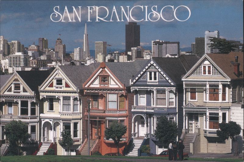 Victorian Homes Steiner Street Alamo Park San Francisco California