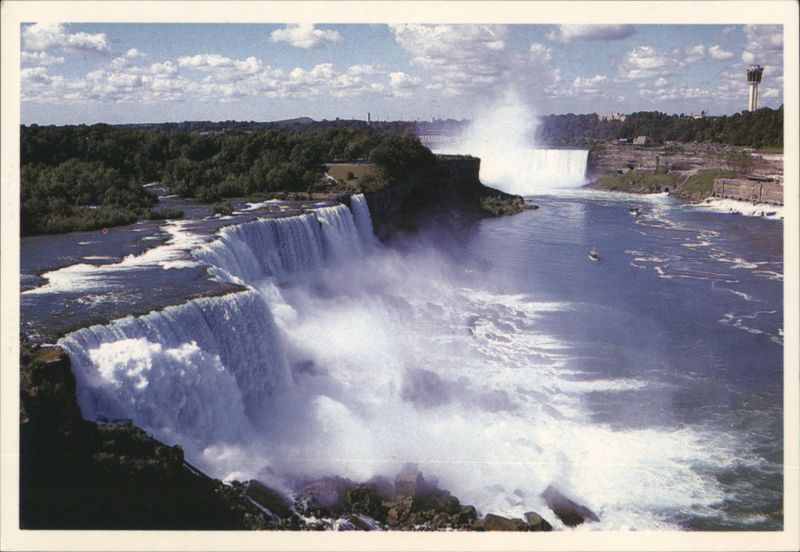 Niagara Falls, NY - American & Horseshoe Falls from Gorge Tower New York