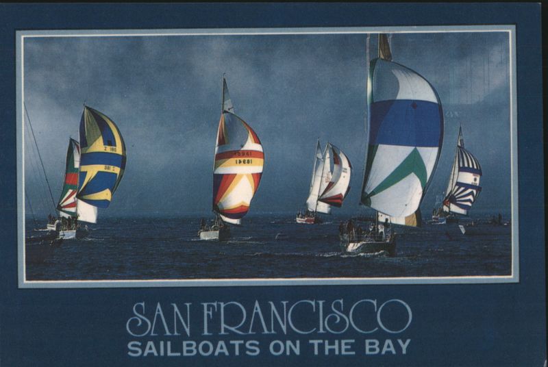 San Francisco Sailboats on the Bay, Golden Gate Bridge California