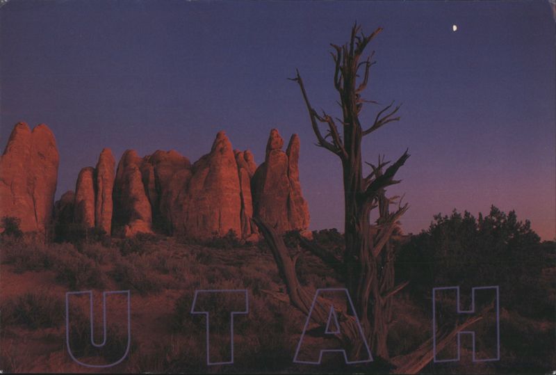 Sandstone Formations near Sand Dune Arch, Utah Dusk