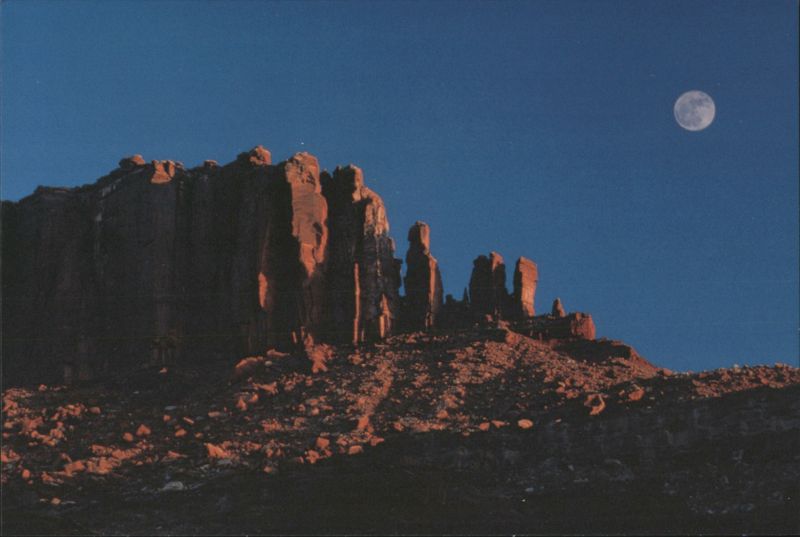 Canyonlands National Park Red Rocks Moonlit Sky Utah