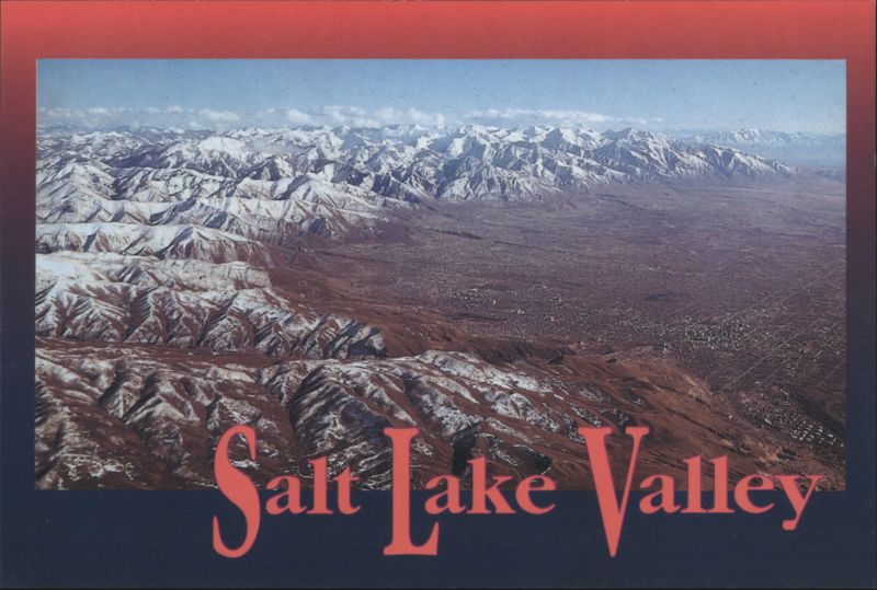 Salt Lake Valley Aerial View, Wasatch Mountains Salt Lake City Utah