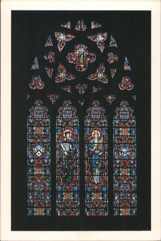 Stained Glass Window Saints Thomas More & Cecilia Religious