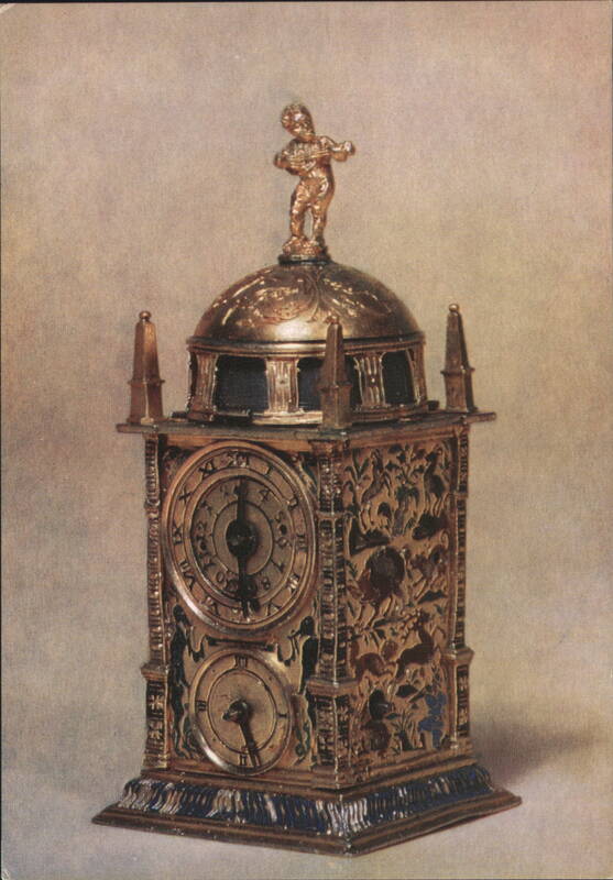 German Silver-Gilt & Enamelled Table-Clock, Augsburg c. 1600