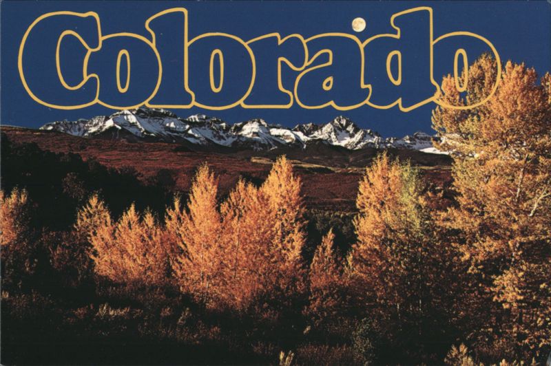 Colorado Moonset High in the Rocky Mountains Autumn Trees