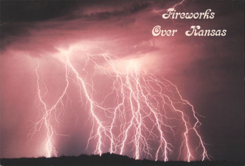 Fireworks Over Kansas Lightning Storm Mike Blair