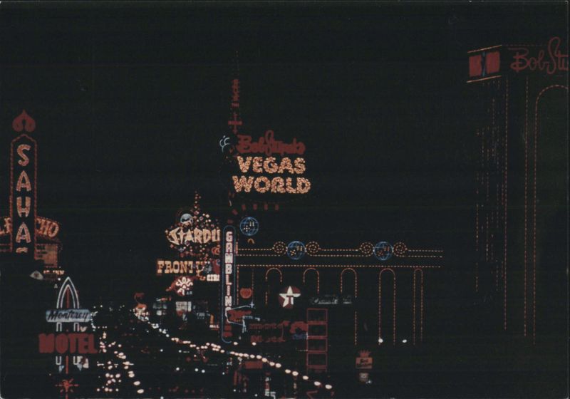 Las Vegas Strip Night, Vegas World, Sahara, Stardust Nevada