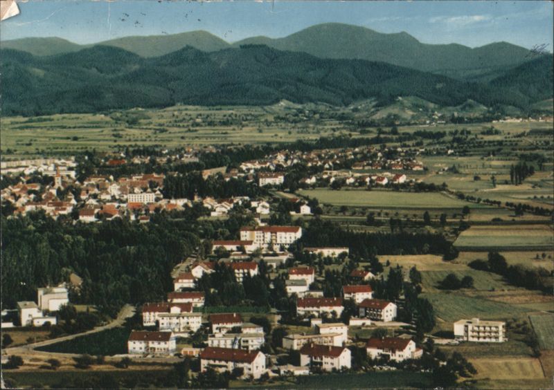 Bad Krozingen Aerial View, Black Forest Mountains Germany