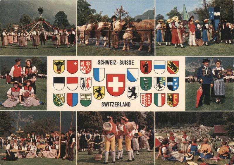 Switzerland: Traditional Life, Costumes, Festivals & Arms