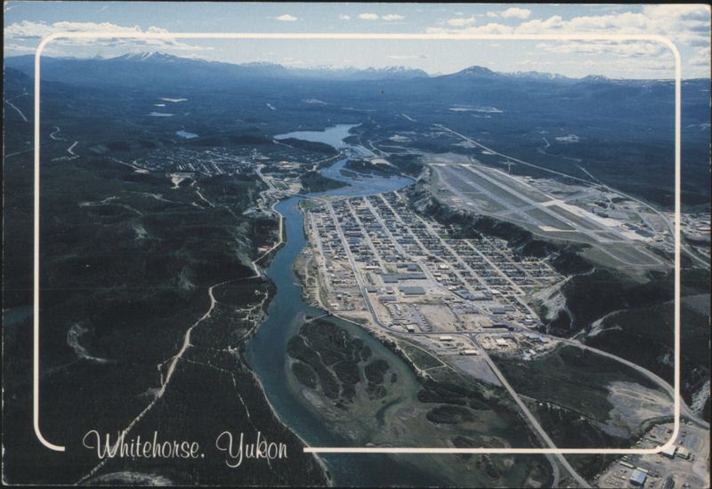Whitehorse, YT Aerial View, Yukon River Valley Canada