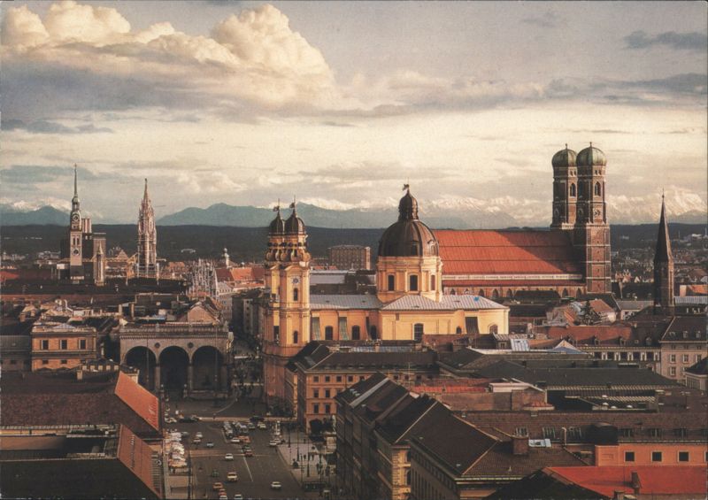 Munich Skyline with Frauenkirche, St. Michael's Church Germany