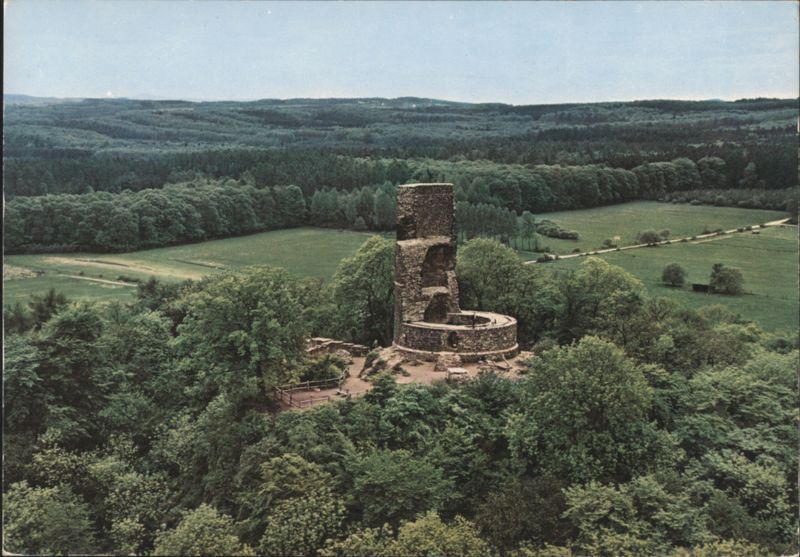 Rheinbach Tomburg Castle Ruins, Forest Landscape Germany