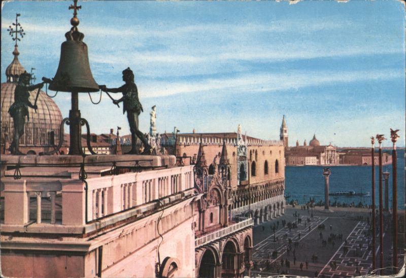 Venice Doge's Palace & Moors Striking Bell Italy