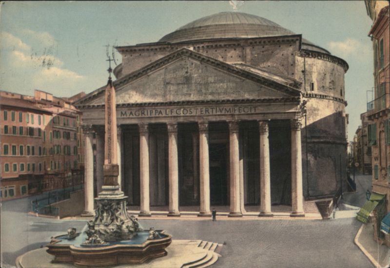 Pantheon and Obelisco Macuteo, Piazza della Rotonda Rome Italy