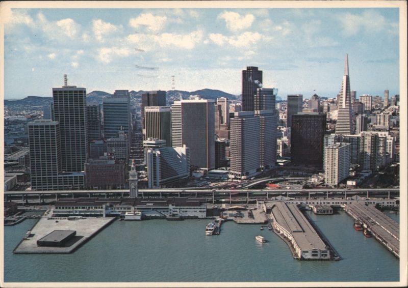 San Francisco Aerial View Embarcadero Center Waterfront California
