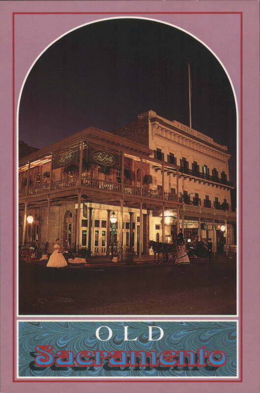 Old Sacramento Union Hotel Gold Rush Era Night Scene California
