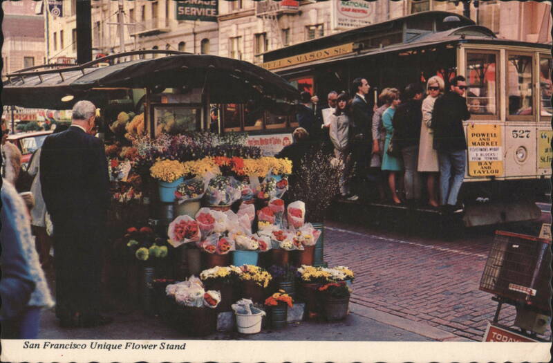 San Francisco Unique Flower Stand & Cable Car California