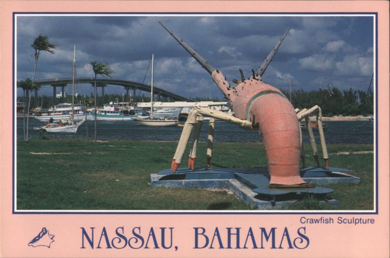 Giant Crawfish Sculpture, Paradise Island Bridge Nassau Bahamas